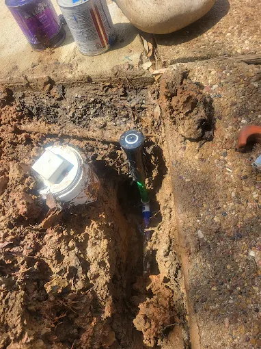 Irrigation repair work on a sprinkler system
